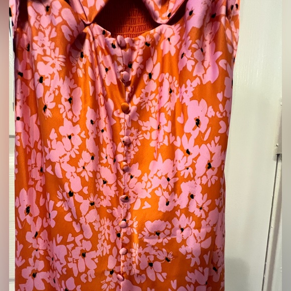 Floral Cut-Out Maxi Dress - Orange and Pink - Picture 4 of 10